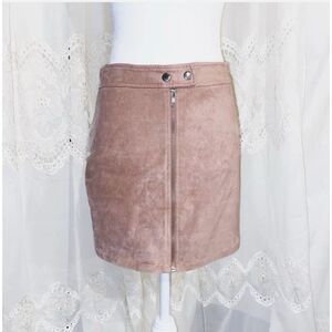 Kendall & Kylie skirt size small faux suede skirt tan zip up mini skirt